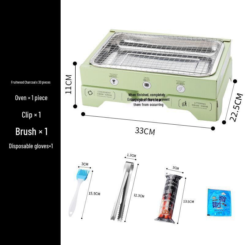 Portable Smokeless Charcoal Grill - Ideal for Family BBQs, Camping, Seafood, and Meat Grilling Outdoors.