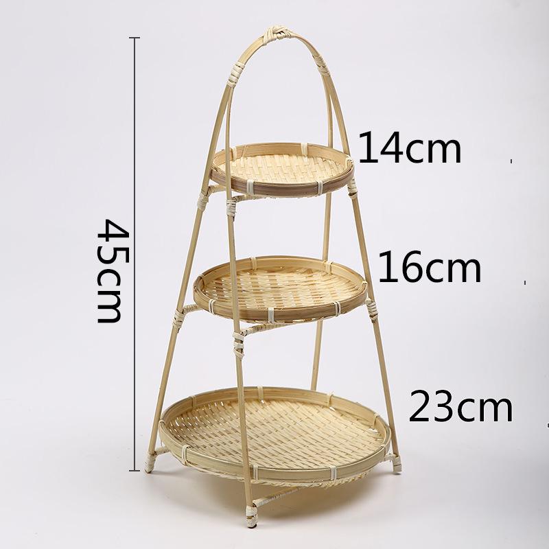 Handmade Bamboo Multi-Layer Storage and Serving Basket