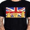 British Union Jack Flag Gold Rock Band Instruments Drums Vintage Graphic T-Shirt