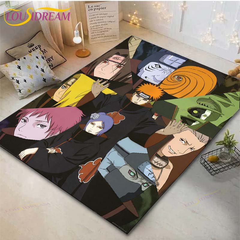 Anime Naruto Printed Floor Mat Living Room Area Rugs Bedroom Bedside Bay Window Carpet