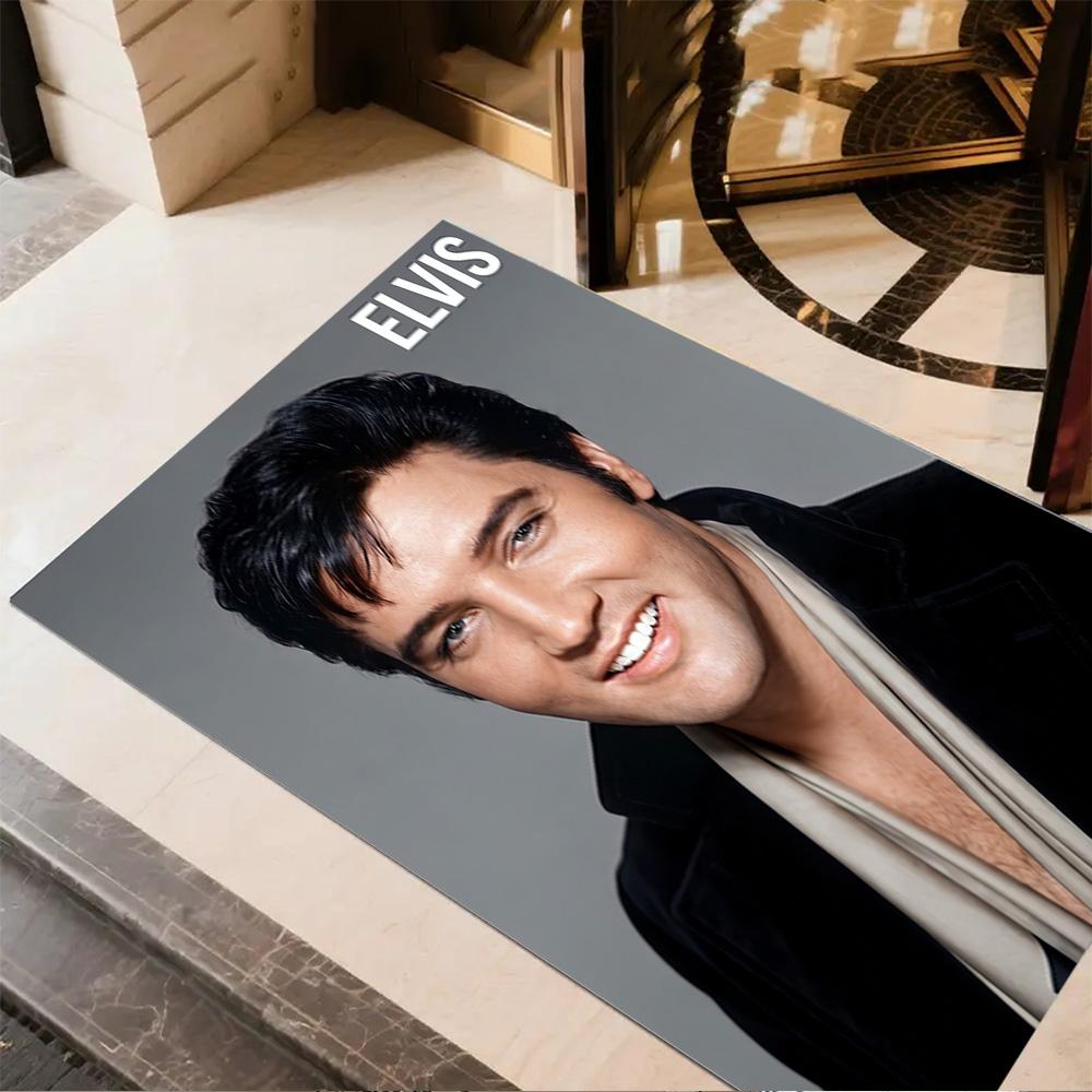 Elvis: Rock Legend Floor Mat Design for Bedrooms Balcony Entryway Decorate room Anti-slip Rug Anime Office Decor Best for Christmas