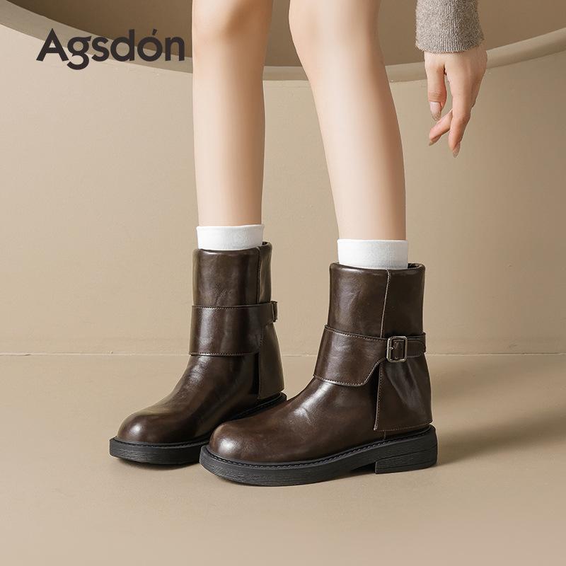Martin boots new autumn and winter short boots platform-soled retro Maillard brown knight boots