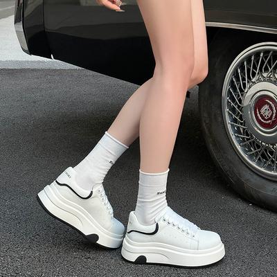 Spring and Autumn New Thick-soled Ins Trendy Leather Small Sports and Leisure Shoes