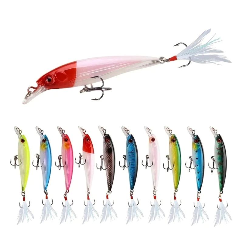 5 Stück Schwimmende Hardbaits Minnow Angelköder Wobbler Crankbaits Forellen Zander Köder Swimbait Angelzubehör