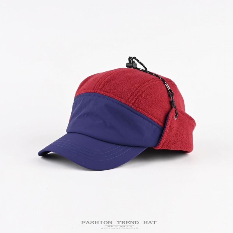 Unisex Fleecemütze Colorblock mit Ohrenschutz Winter Warme Mütze für Outdoor-Aktivitäten