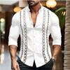 Fashion Lapel Shirt Striped Plaid Blue Green Shirt Tiger Totem Black White HD Pattern Cuban Broken Collar Fashion Popular