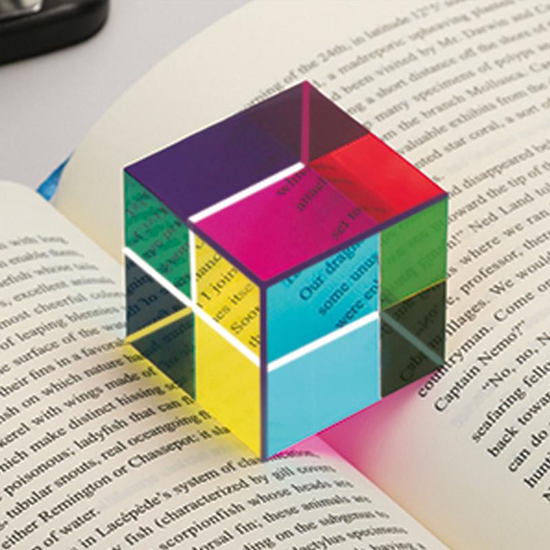 Color Cube Prism Three Primary Colors Popular Science Optical Color Experiment Toys Home Decoration Desktop Ornaments Gifts