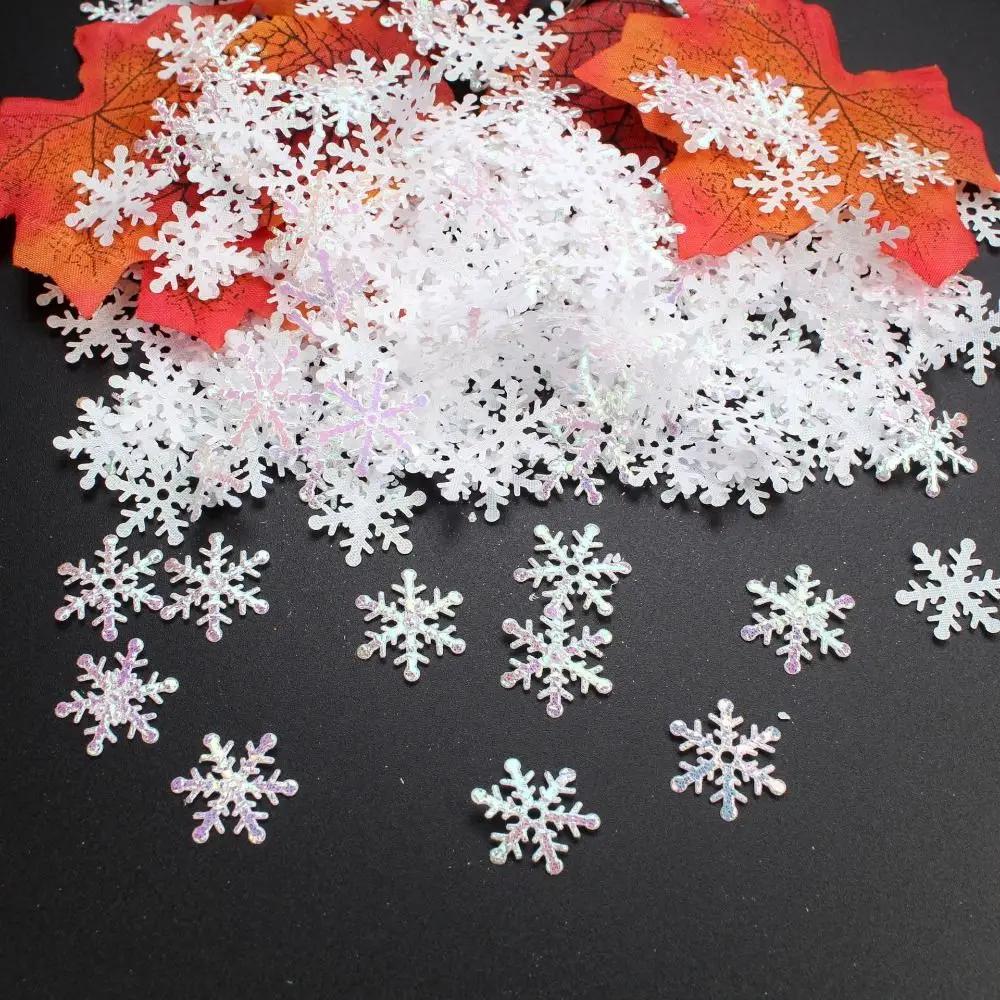 Christmas Snowflakes Confetti Xmas Tree Ornaments Christmas Gifts Snowflakes Accessories DIY Handmade Christmas Decorations
