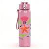 1PC Ocean Shell Starfish Scene 750ml Color Plastic Sports Water Bottle Leakproof Flip Straw Lid Suitable for Sports Office Home Use