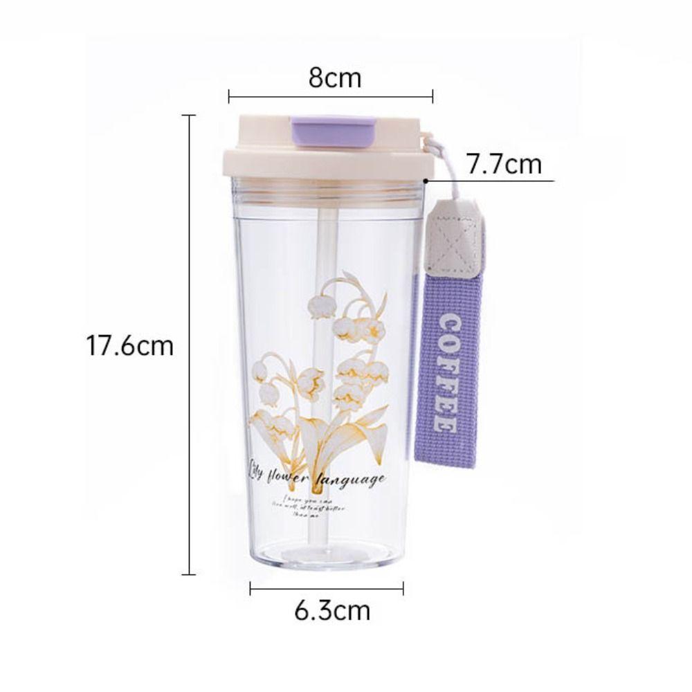 550ml Water Cup Leak-proof Coffee Cup Portable Plastic Cups  Student