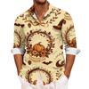 Men's Long Sleeve Halloween Print Casual Sport Shirt