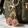 Cherry Keychain Sparkling Rhinestones Lobster Fruit Bag Charm Clasp Keyring Cute Birthday Gift for Women Girls