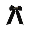 SNIDEL Emblem Ribbon Hair Barrette SWGG264663 2-Way Velvet Ribbon Hair Clip with Removable Brooch Black Free Size