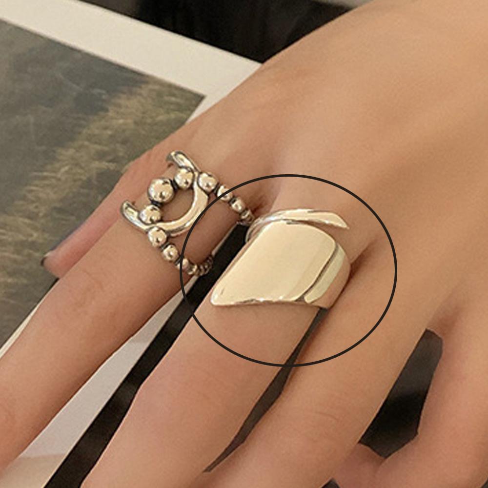 Xiaomi BF CLUB 925 Sterling Silver Irregular Ring Female Wide Smooth Open Simple Retro Style Handmade Rings Jewelry Birthday Gift
