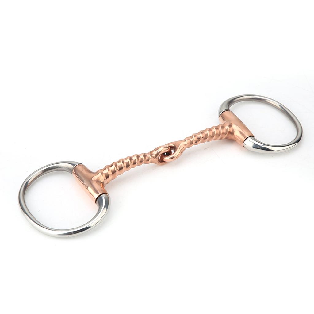 Horse Chew Stainless Steel Eggbutt Bit Copper Corkscrew Mouth