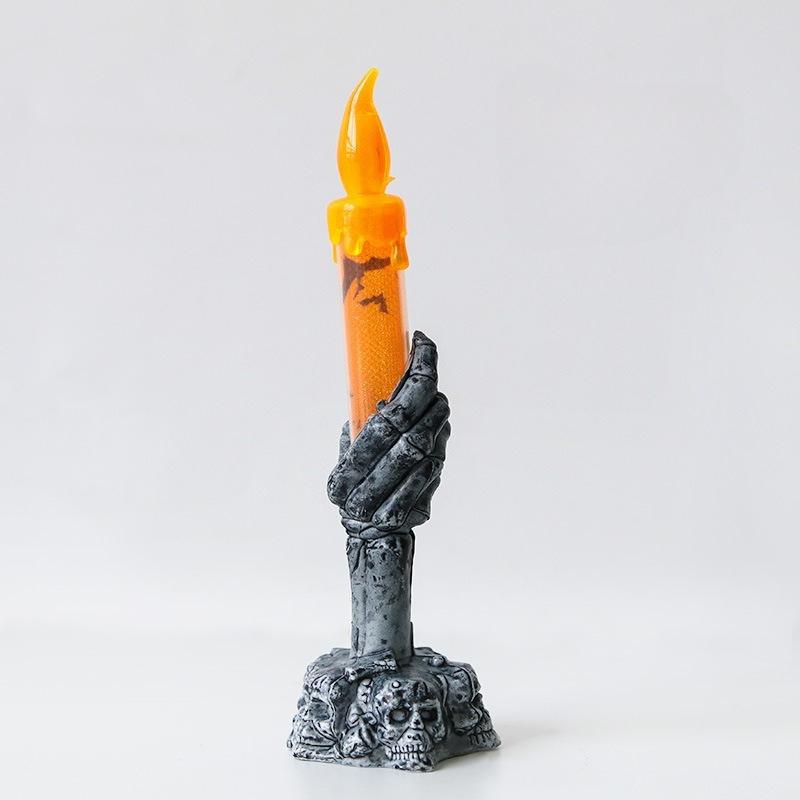 Halloween Ghost LED Candle Light Flickering Candle Lamp Black White Ghost Tealight Horror Table Decor for Party Haunted House