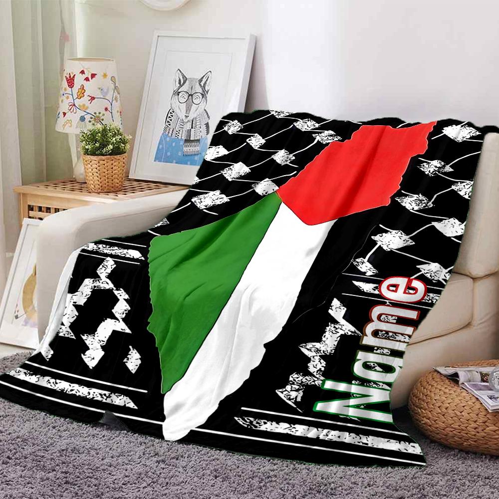 Customiz Name Personality Italy Map Blanket Soft &Warm Sofa Office Bed Travel Lunch Break Blanket, Gift Suitable All Seasons