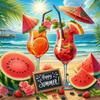 Summer Beach 5D DIY Full Drill Round Diamond Painting Kit for Home Wall Decor
