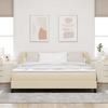 Box Spring Bed with Headboard Cream 180 x 200 cm Fabric