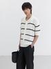 Deonseuteupomaen Shaker Stitch Collared Cardigan_Udsw5B321_Off White / Navy
