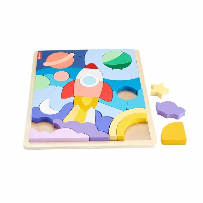 FISHER-PRICE Puzzle en Bois L’Espace-Puzzle 42 pièces pour les petits - Fisher-Price - HXY42