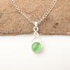 Green Cat's Eye Gemstone Jewelry, 925 Solid Sterling Silver Jewelry, Handmade Spiritual Jewelry For Wedding Gift