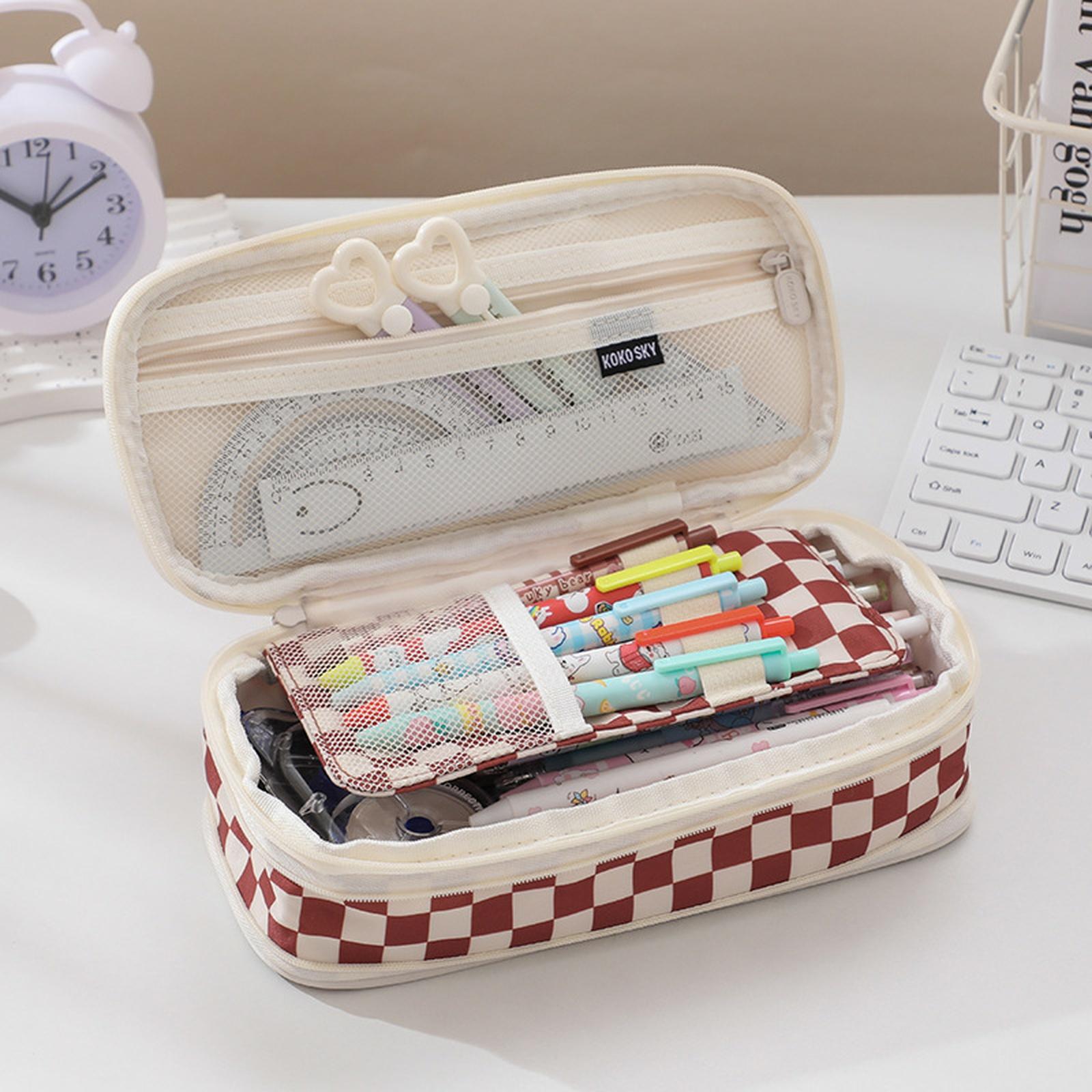 Large Capacity Pencil Case Multifunctional Stain Resistant Pouch one size красный