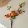 Artificial Pomegranate Fruit Branches & Green Plant Display - Living Room Floral Decoration Vase Ornaments