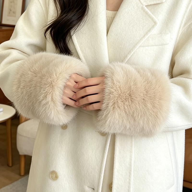 Autumn & Winter Faux Fur Elastic Wrist and Arm Guards - Thick Plush Sleeves for Warmth