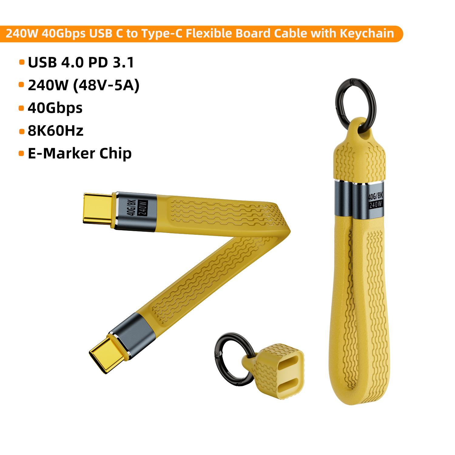 

240W PD3.1 Type C Fast Charging Cable USB C to Type C Data Cord Protable Keychain For iPhone 16 15 Pro Max Xiaomi 14 POCO