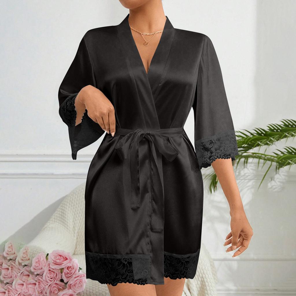 Women's Fashion Beach Solid Color Loose Beach Dress Patchwork Hollow Cover Up