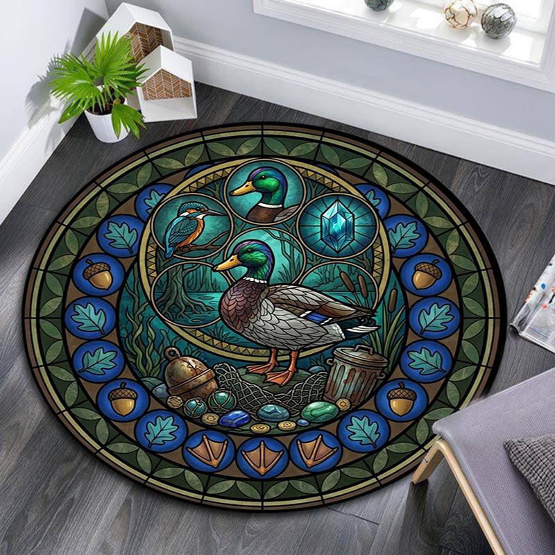 Birds Treasures Round Area Rug Under Office Chairs Bedroom Living Room Home Decor