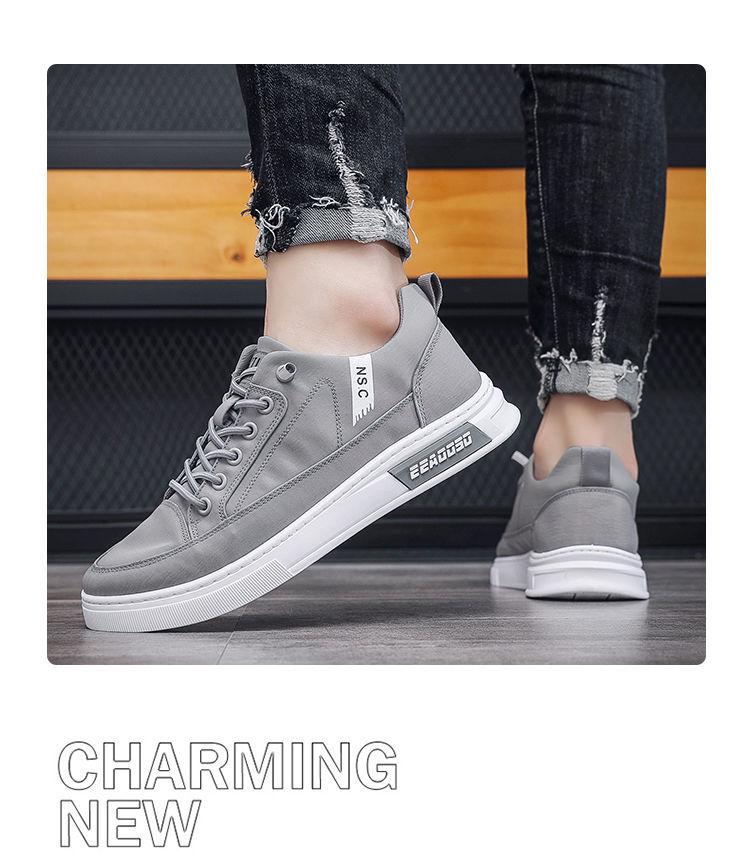 Men's Summer Breathable Canvas Sneakers, Korean Style Thick Sole Sports Shoes