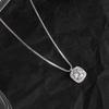 2023 New Square Diamond Necklace: 925 Sterling Silver Clavicle Chain, Elegant Spring Design for Women