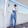 Men's Denim Overalls Large Size Strap Straight Pants Blue Jeans Men's Plus Size Work Clothes