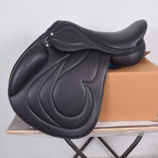 

Кожаное седло для прыжков/близкого контакта, с двойным клапаном и сменными вставками, размер 17 , 17.5 , 18 17.5 inch чёрный