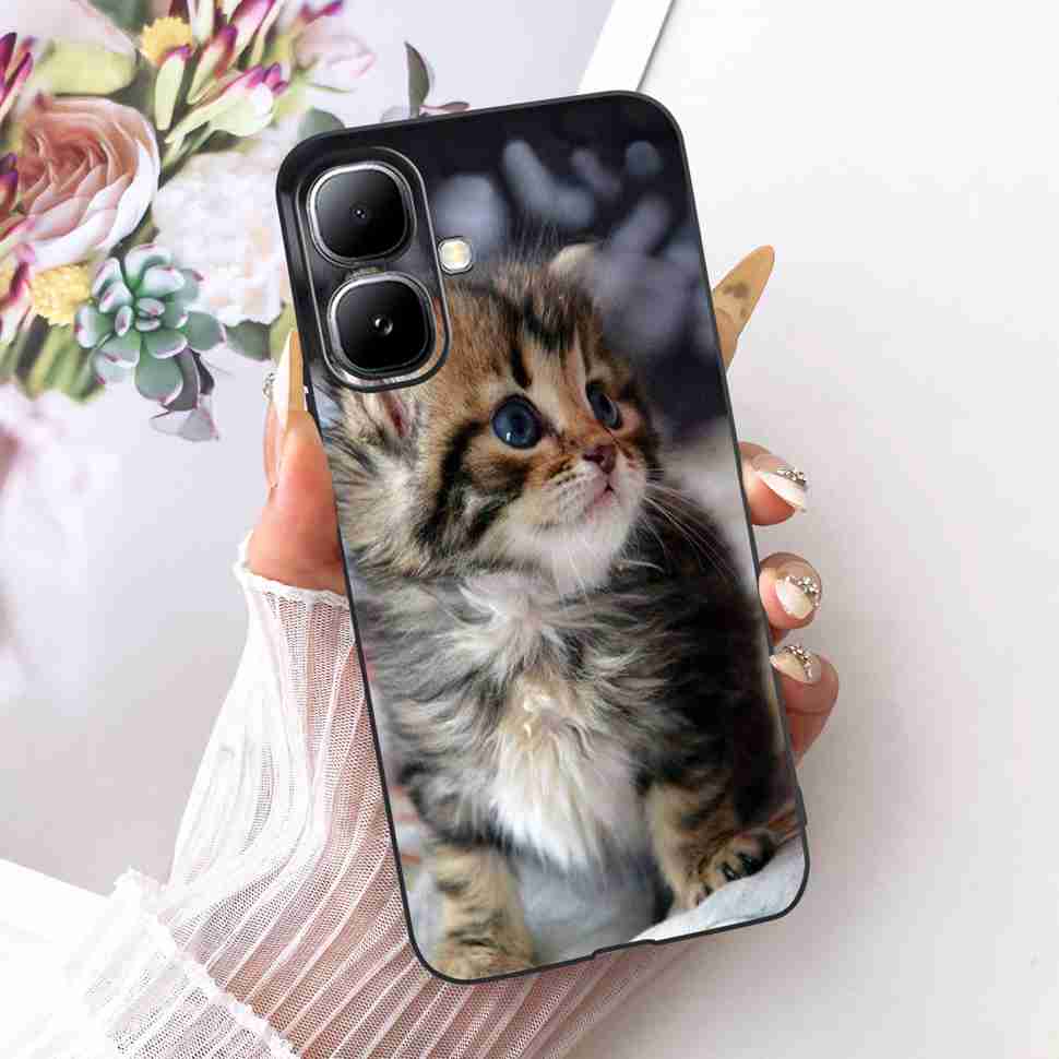 For Infinix Smart 20 4G X6840 X6840B Case Cartoon Cat Dinosaur TPU Black Cover For  Infinix Smart20 smart 20 4G Phone Casing