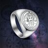 Sleutel van Salomo Zegelringen voor Mannen Roestvrij Staal Zilverkleur De Eerste Pentagram Ring Geluksbrenger Talisman Amulet Sieraden