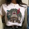 Studio Ghibli Spirited Away Hayao Miyazaki Kawaii T-skjorte med trykk for kvinner Harajuku Estetisk T-skjorte Hvite topper Anime T-skjorte for kvinner