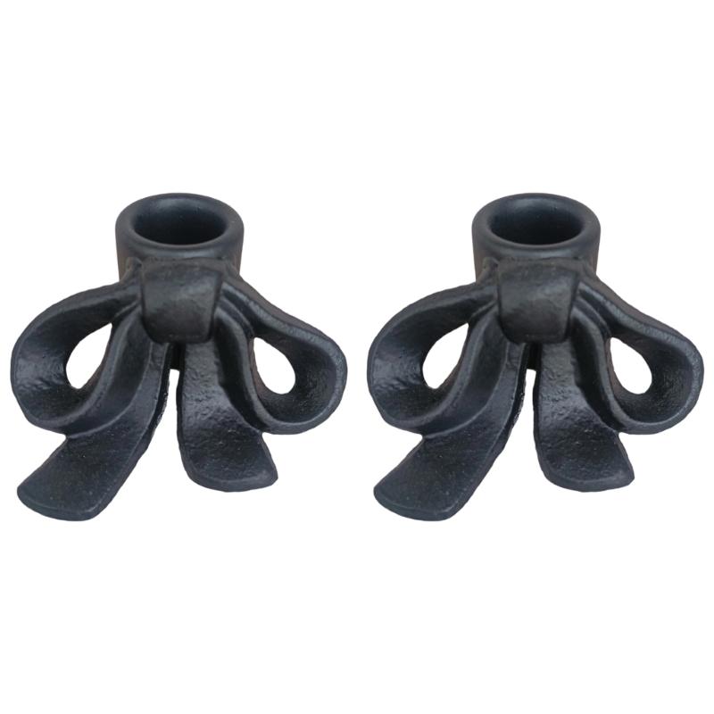 

Набор из 2 подсвечников-оснований с чугунными дугами, подсвечник для свадебного декора и элегантный настольный подсвечник чёрный