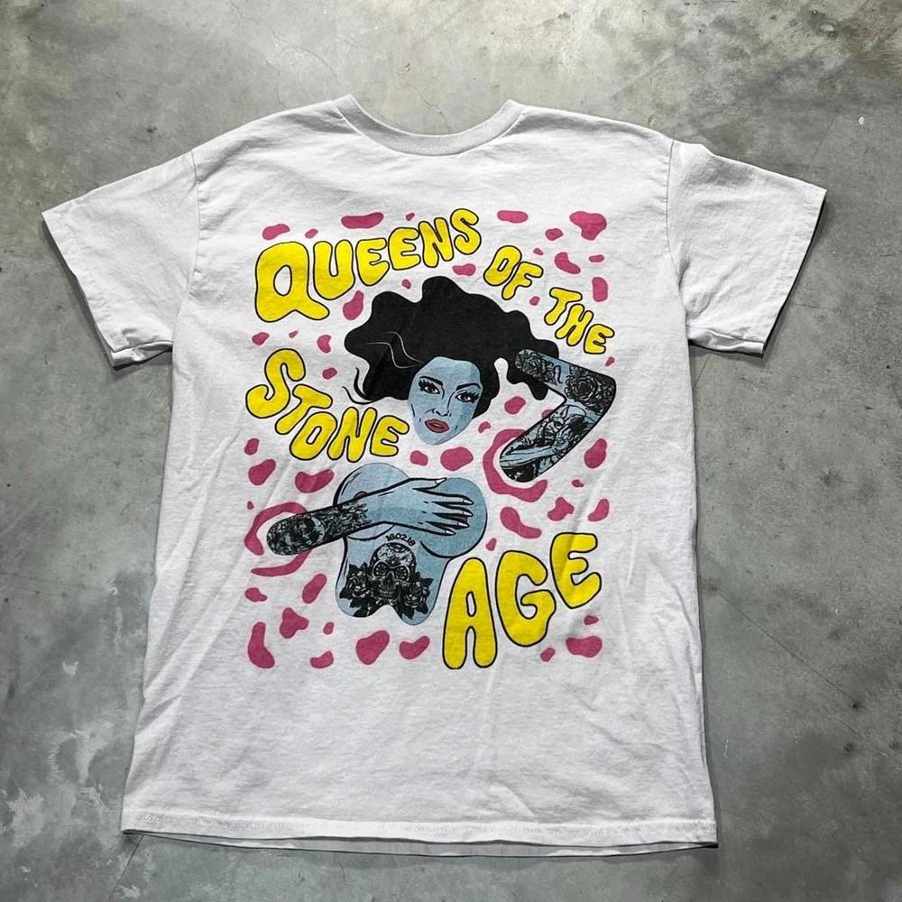 Vtg Queen of stone age Concert Tour short sleeve white color shirt KV40262 Unisex T-Shirt XXXXL