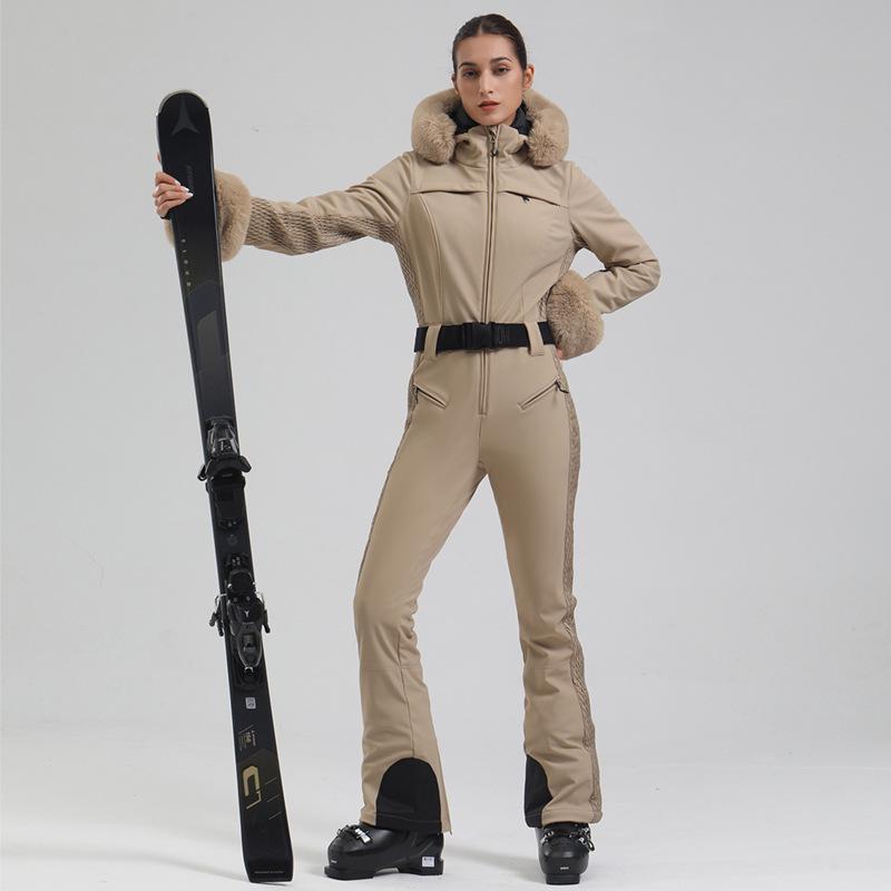 Women's Slim-Fit Double Board Windproof Ski Suit - Waterproof, Thickened, Warm, for Extreme Cold
