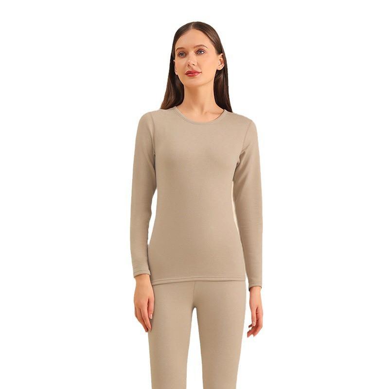 5A Antibacterial Brushed Thermal Underwear Set Wool Silk Base Layer Men Women Fall Winter