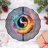 Large Metal Yin Yang Wind Spinner Galaxy Design Outdoor Hanging Decor for Garden Patio Yard No Battery Needed Durable Wind Chime