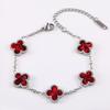 13mm Four Leaf Clover Bracelet Non Fading Double Sided Lucky Fritillaria Fashion Premium Silver