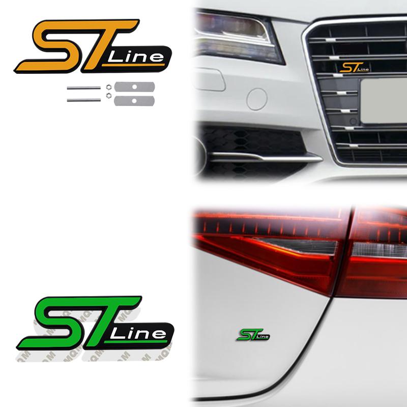 DRZG2 Car Accessories Metal Grille Emblem Rear Trunk Body Badge Sticker For Ford ST LINE Focus Fiesta Ecosport Kuga Mondeo Everest