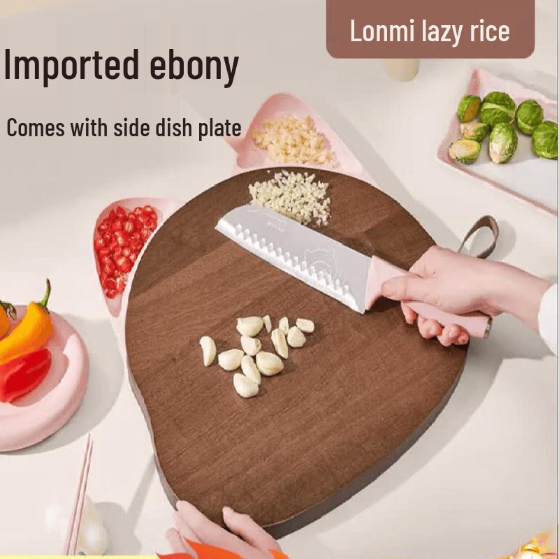 

Lazy Rice Cat Ear Ebony Cutting Board