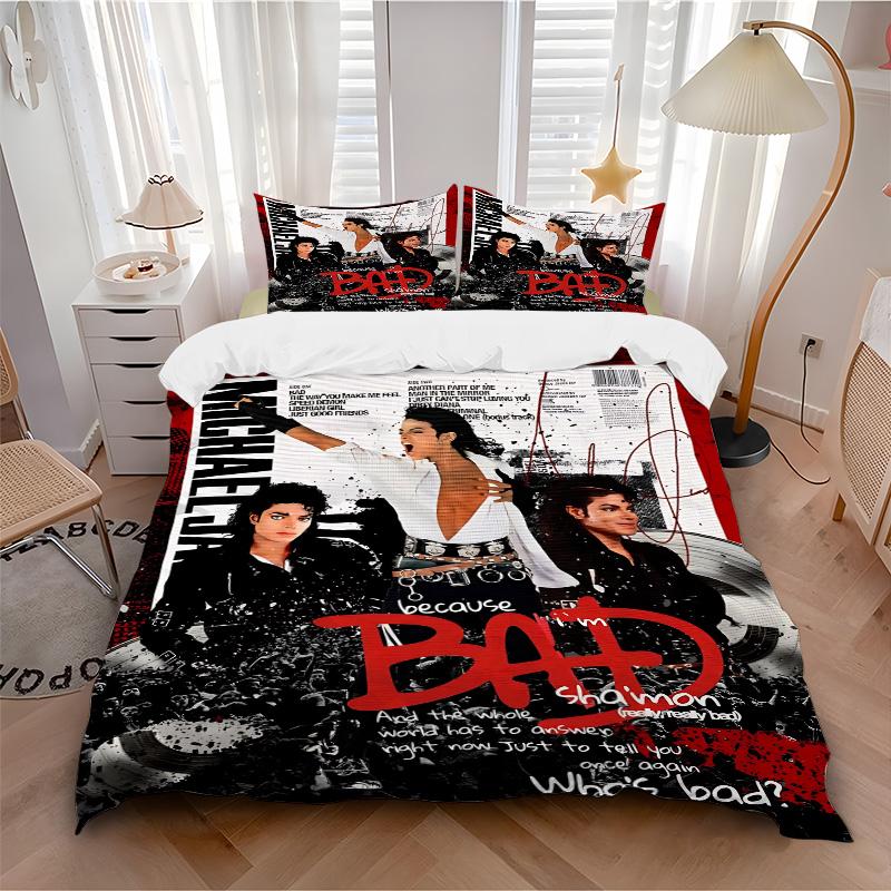 Michael Jackson Bad Album Print 3Pcs Bedding Setduvet Cover With 2 Bedropillowcase Home Birthday Gift