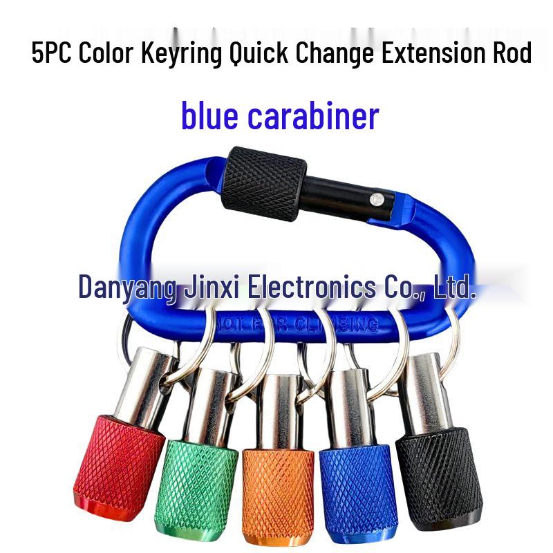5-Piece Colorful Carabiner Socket 1/4" Hex Shank Extension Rod Set with Quick Release