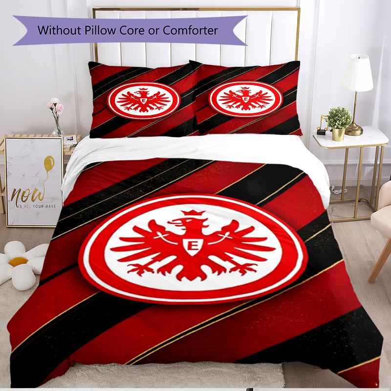 3pcs Duvet Cover Set (1*Duvet Cover + 2*Pillowcase, Without Core), Eintracht Frankfurt Print Soft All‑Season Bedding Set, Home Bedroom Decor Gift